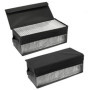 Lot de 2 boîtes de rangement en tissu noir pour CD - QWORK