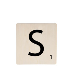 Lettre en Bois Décorative 'S' - 15 x 15 cm - Style Naturel