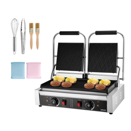 Gril Panini Électrique VEVOR 3600 W avec Plaques Émaillées