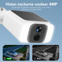 GNCC 4MP Camera Surveillance WiFi Exterieure sans Fil Solaire, 5G/2.4GHz WiFi Camera Exterieur avec Panneau Solaire, Vision Noct