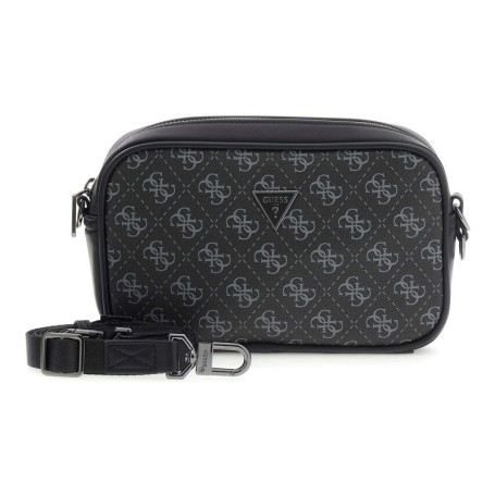 Sac à épaule GUESS Milano Camera Bag en cuir noir