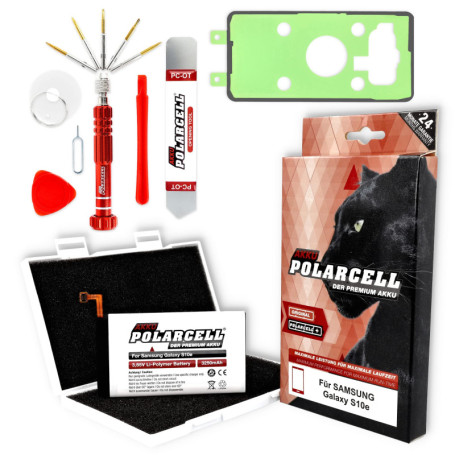 Batterie PolarCell 3250mAh pour Samsung Galaxy S10e avec Outils et Colle