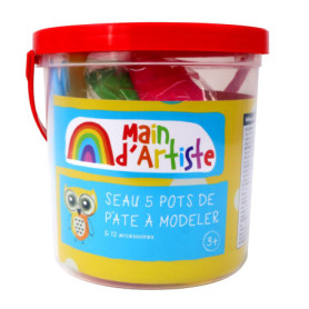 Seau Créatif de Pâte à Modeler avec 12 Accessoires - MAIN D'ARTISTE
