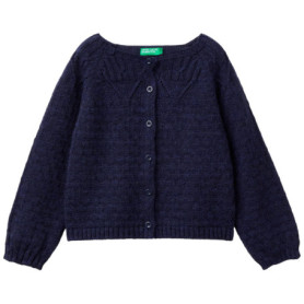 Cardigan Fille à Col Rond United Colors of Benetton - Blu