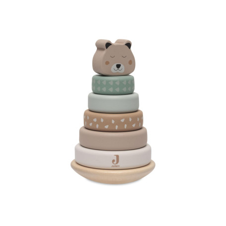 Tour Empilable en Bois Jungle Jambo avec Anneaux Colorés