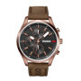 Montre HUGO Chase Analogique Multifonction pour Homme en Cuir Marron