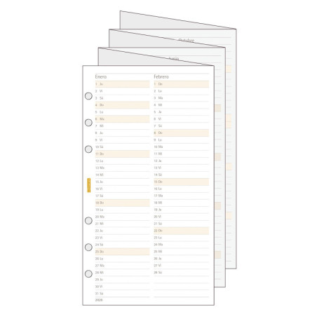 Recharge Annuelle Finocam 2026 pour Agenda Classique - Vue Mensuelle