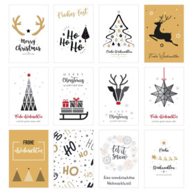 Set de 12 cartes de Noël Premium avec enveloppes - Edition Seidel