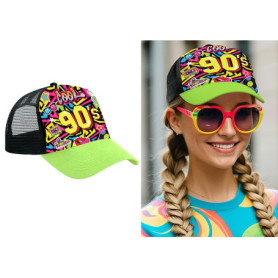 Casquette Rétro Années 90 Multicolore - Accessoire de Déguisement Unisexe
