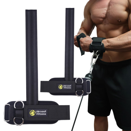 Sangles d'Haltérophilie Antidérapantes J Bryant avec Double Anneaux en D