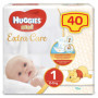 Huggies Extra Care Couches Bébé Taille 1 - 40 Couches avec Winnie l'Ourson