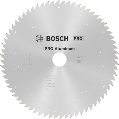 Lame de Scie Circulaire Bosch Expert pour Aluminium - 250 mm, 68 Dents