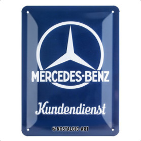 Plaque Vintage Mercedes-Benz Kundendienst en Métal - Décoration Rétro pour Passionnés d'Automobiles