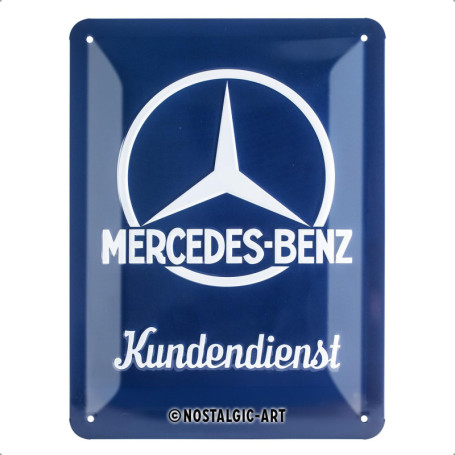 Plaque Vintage Mercedes-Benz Kundendienst en Métal - Décoration Rétro pour Passionnés d'Automobiles