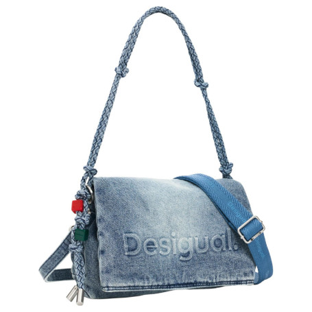 Sac à épaule bandoulière Desigual Venecia en denim bleu gris