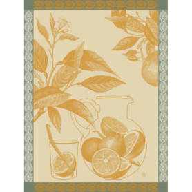 Torchon Eaux d'Agrumes Mandarine 60x80 cm - Le Jacquard Français