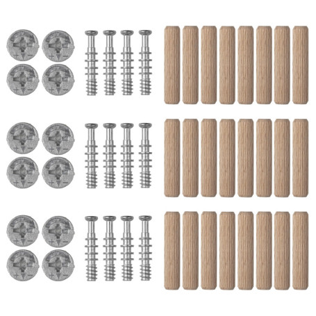 Ferrures Excentriques pour Meubles - Kit Complet d'Assemblage Wolfcraft