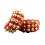 Ghungroo Professionnels sur Coussin Rouge - 3 Lignes de Clochettes