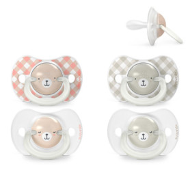 Lot de 4 Sucettes Brillantes pour Bébés 0-6 Mois - Suavinex