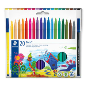 Feutres de Coloriage Noris Staedtler - Étui de 20 Couleurs Assorties