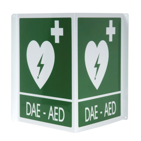 Panneau de Signalisation DAE/AED en Aluminium - 34 x 36 cm