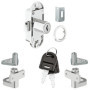 Serrure Espagnolette Vintage avec Clé Pliante - Kit Complet pour Meubles