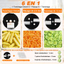 Anatole 6 en 1 Coupe Légumes Électrique en Cubes Ondulées Trancheuse de Légumes Fruits Professionnel Rapeuse Multifonctions pour