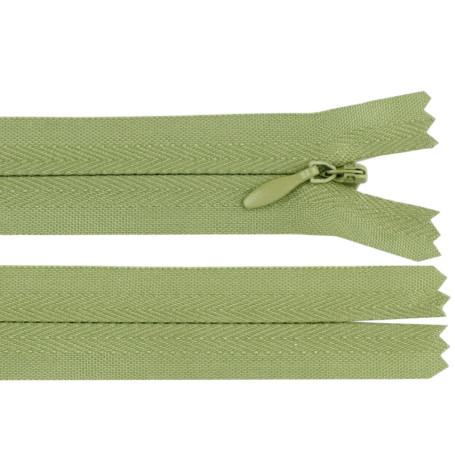 Fermeture Éclair Invisible 50 cm en Polyester Vert Foncé pour Couture
