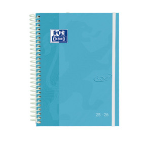 Agenda Oxford Touch 2025-2026 A5 Bleu Pastel avec Couverture Extra-Dur