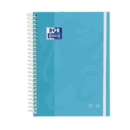 Agenda Oxford Touch 2025-2026 A5 Bleu Pastel avec Couverture Extra-Dur