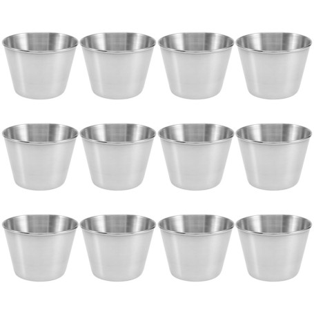 Boerunid Lot de 12 Gobelets à Sauce en Acier Inoxydable
