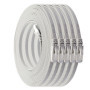 Lot de 5 câbles réseau plats Cat7 - 5 mètres - Blanc