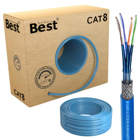 Câble Réseau CAT 8 100m - Haute Performance 40 Gbit/s S/FTP