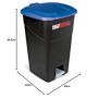 Poubelle à Pédale 60 Litres Tayg - Base Noire et Couvercle Bleu