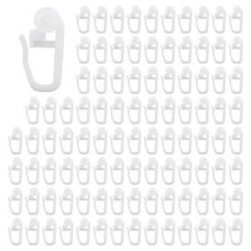 Clips de Rideau Roulant en Plastique Blanc - 100pcs pour Rails et Fenêtres