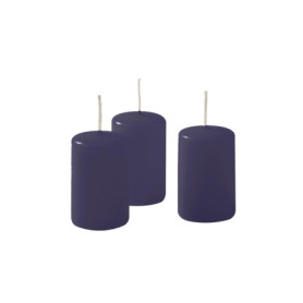 Lot de 12 Bougies en Cire Bleu Nuit - 4 cm x 7 cm - Inodores