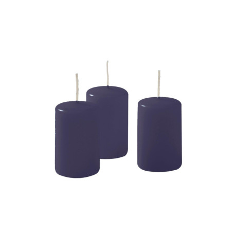 Lot de 12 Bougies en Cire Bleu Nuit - 4 cm x 7 cm - Inodores