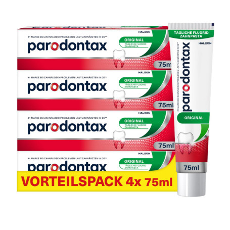 Parodontax Dentifrice Original - 4 Tubes de 75 ml pour Gencives Saines