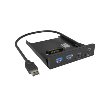 Adaptateur de Panneau Avant ICY BOX avec Ports USB-C et Lecteur de Carte SD