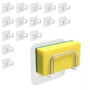Pack de 15 Supports Adhésifs Transparents pour Éponge de Cuisine