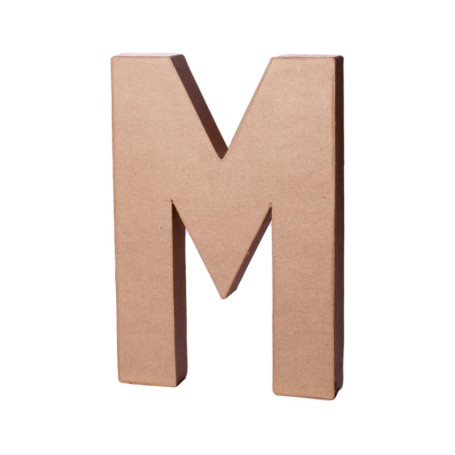 Lettre M en Papier Mâché - Support Créatif pour Décoration et Activités Manuelles