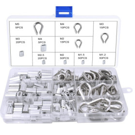Kit de 240 Manchons de Câble en Aluminium et Acier Inoxydable GIAK