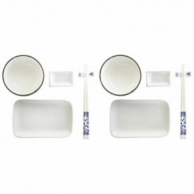 Set de sushi DKD Home Decor Bambou Porcelaine (33,5 x 34,5 x 9 cm) 52,99 €