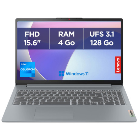 Lenovo IdeaPad Slim 3 - Ordinateur Portable 15.6'' FHD avec Intel Celeron N100