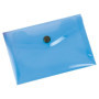 Pochette Enveloppe A6 en Polypropylène Frosty Bleu - 180 Microns avec Fermeture Bouton