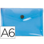 Pochette Enveloppe A6 en Polypropylène Frosty Bleu - 180 Microns avec Fermeture Bouton