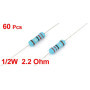 Pack de 60 Résistances 2.2 Ohm 1/2W - Sourcingmap