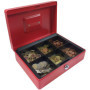 Coffret à Monnaie Rouge Acropaq AG250R avec Compartiment Amovible