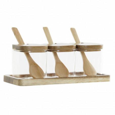 Set de 3 Boites DKD Home Decor Bambou Verre Borosilicaté (20.5 x 8 x 1.5 cm) (3 27,99 €