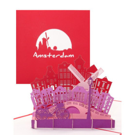 Carte pop-up 3D Amsterdam – Souvenir et cadeau original
